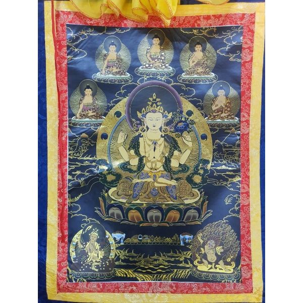 Tranh Thangka Quan Âm Tứ Thủ_120x80cm